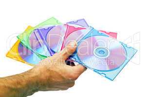 man's hand with DVD