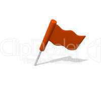 Orange flag isolated on white, 3D image