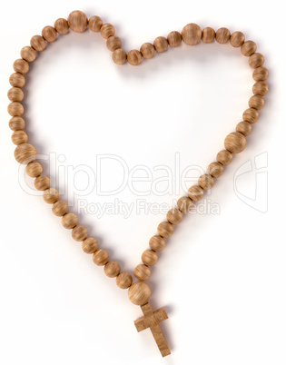 Chaplet or rosary beads heart shape