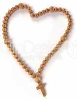 Chaplet or rosary beads heart shape