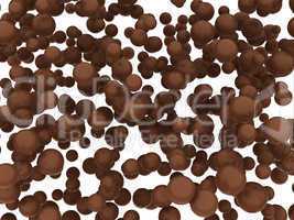 Brown chocolate orbs or balls isolated