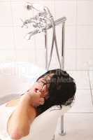 woman relaxing in a bathtub