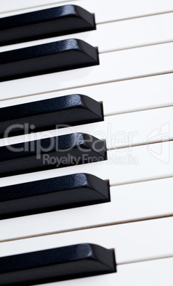 Close up of piano keys