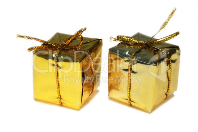 Golden gift boxes