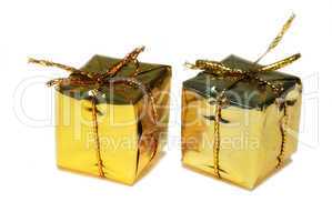 Golden gift boxes