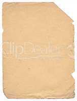 Vintage paper with space for text. Yellowish color. Vertical ori