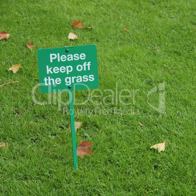 Keep off the grass sign