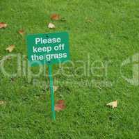 Keep off the grass sign