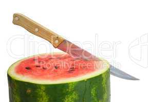 Watermelon with dry stem