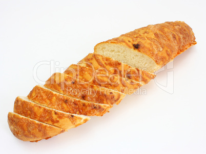The ruddy long loaf of bread