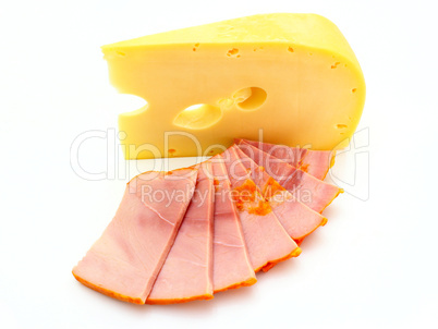 Piece  cheese with a meat