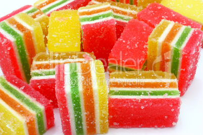 Multi-coloured fruit candy