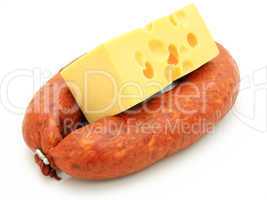Fresh sausage with cheese