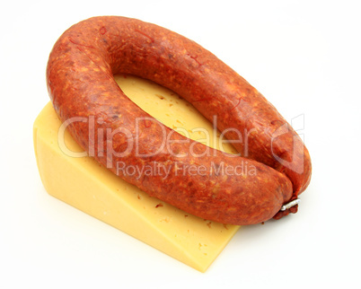 Fresh sausage with cheese