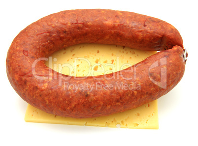 Fresh sausage with cheese