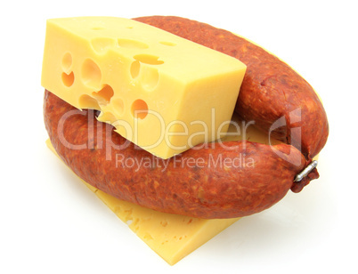 Fresh sausage with cheese