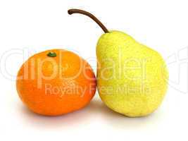 Mixed Fruits Isolated on White