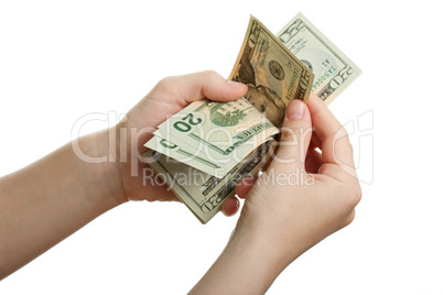 Dollar currency in hand