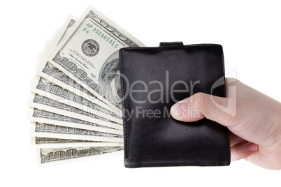 Dollar currency wallet in hand