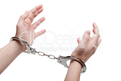 Handcuffs on hands