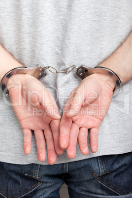 Handcuffs on hands