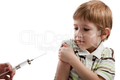 Syringe injecting child