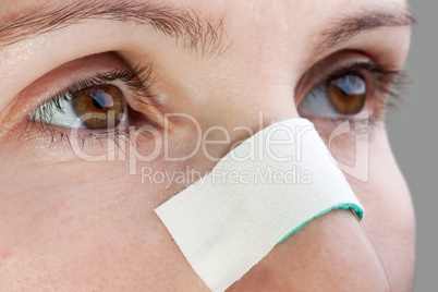 Plaster on wound nose