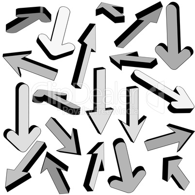 Vector set of gray arrows