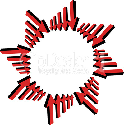 Vector set of red arrows