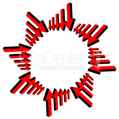 Vector set of red arrows