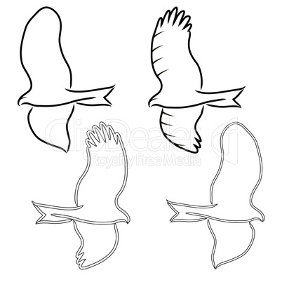 Eagle symbols and tattoo, vector illustration.