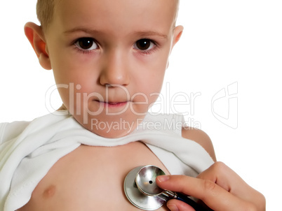 Stethoscope on child