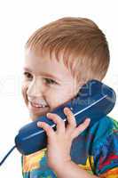 Child with telephone