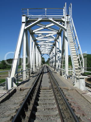Train truck and railroad bridge