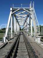 Train truck and railroad bridge