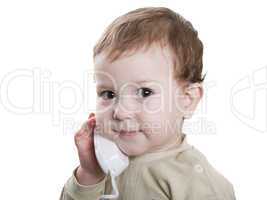 Child with telephone