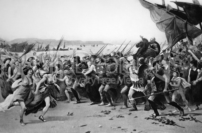 The Vanquishers of Salamis Celebrating