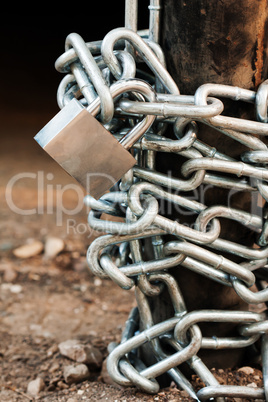 Padlock on chain