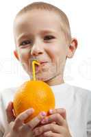 Drinking orange fruit