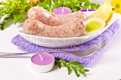 easter breakfast with polish veal sausage