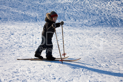 Child skiing