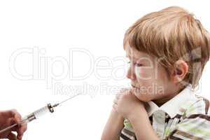 Syringe injecting child