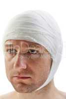 Bandage on wound head