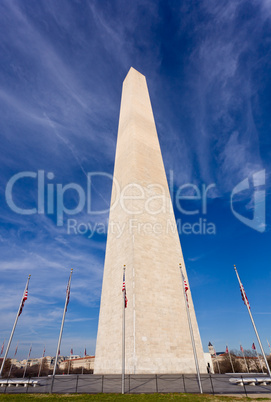 Wide angle view of Washington Monument