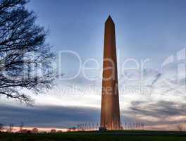 Wide angle view of Washington Monument