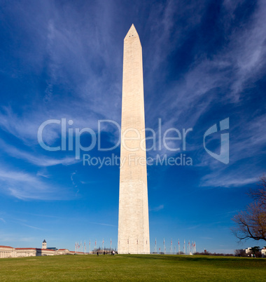 Wide angle view of Washington Monument