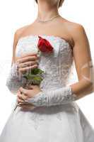 bride with  rose