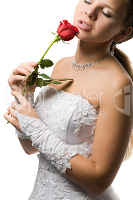 bride with  rose