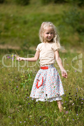 girl with wild flowers