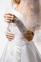 bride with  glass
